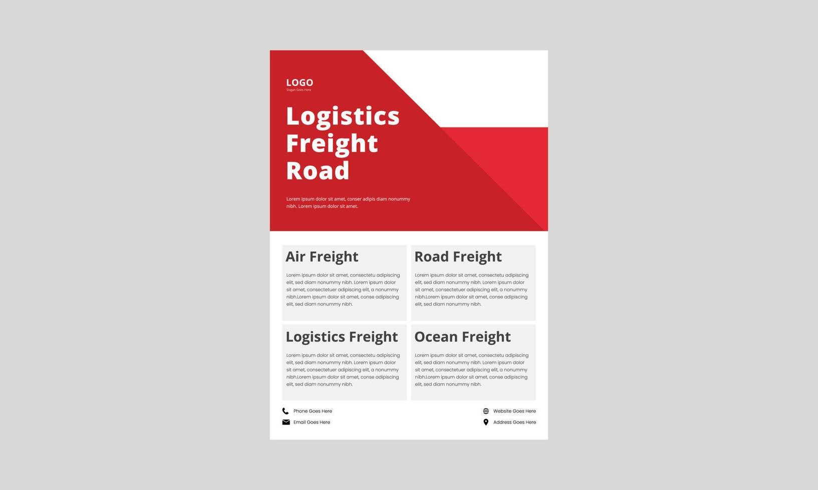 logistic service flyer design. air freight logistic service flyer, poster design. vector