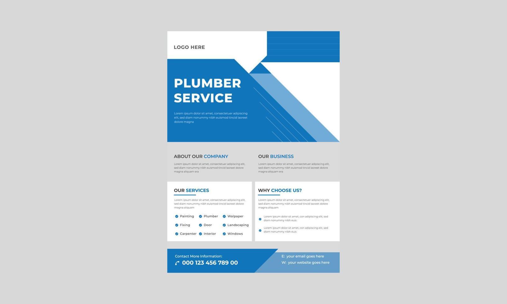Need A Plumbing Services, Plumber Service Flyer Template, Handyman, plumber flyer design for company, Plumbing service flyer poster design. vector