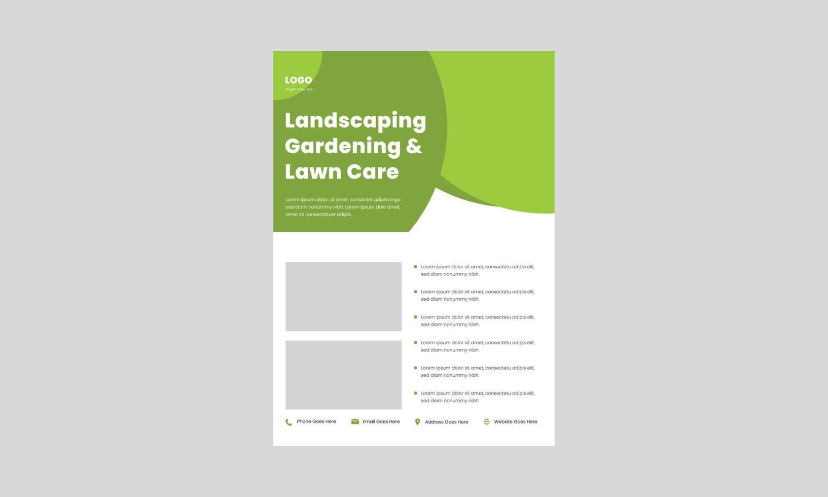 lawn care flyer design template. landscaping and gardening  lawn care service flyer, poster, leaflet design. vector