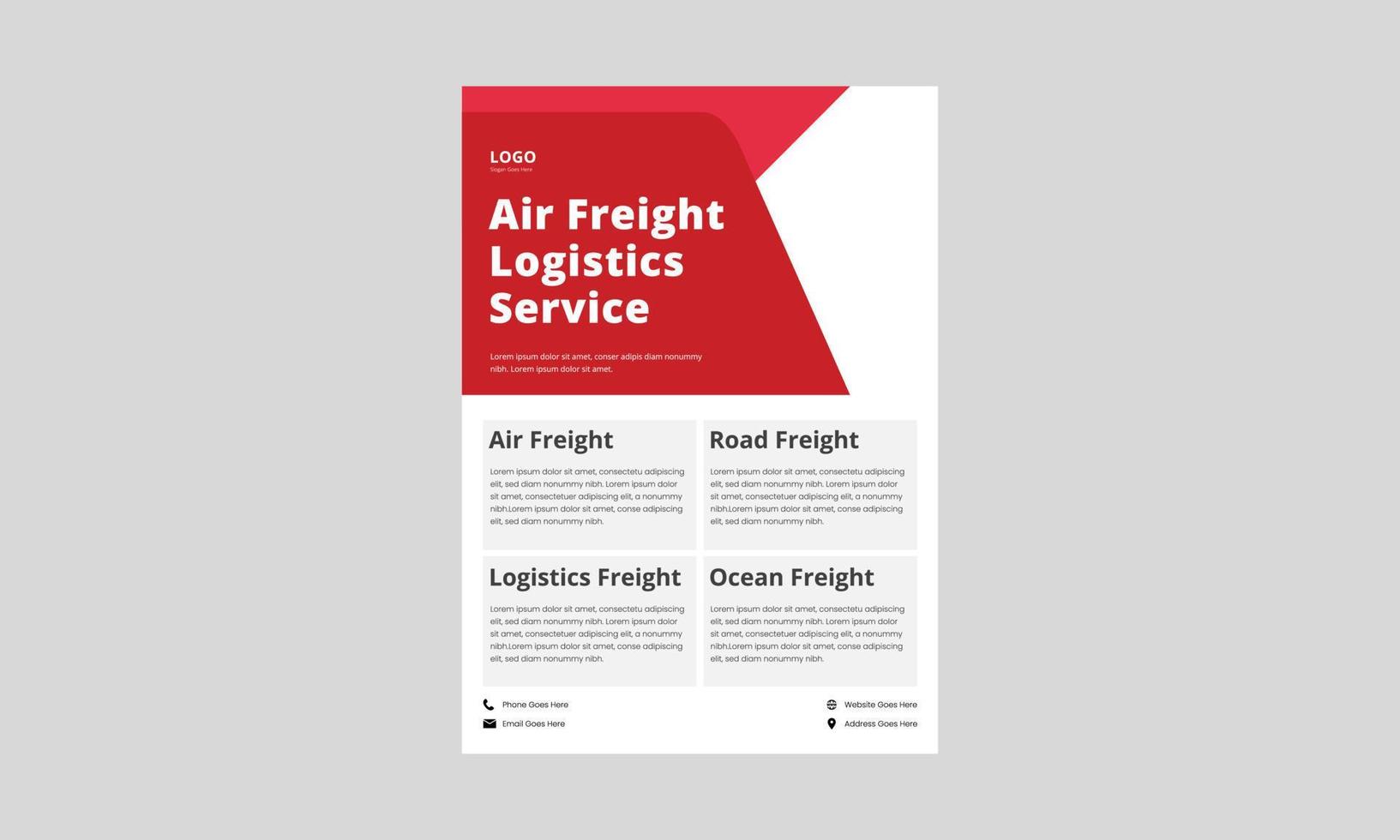 logistic service flyer design. air freight logistic service flyer, poster design. vector