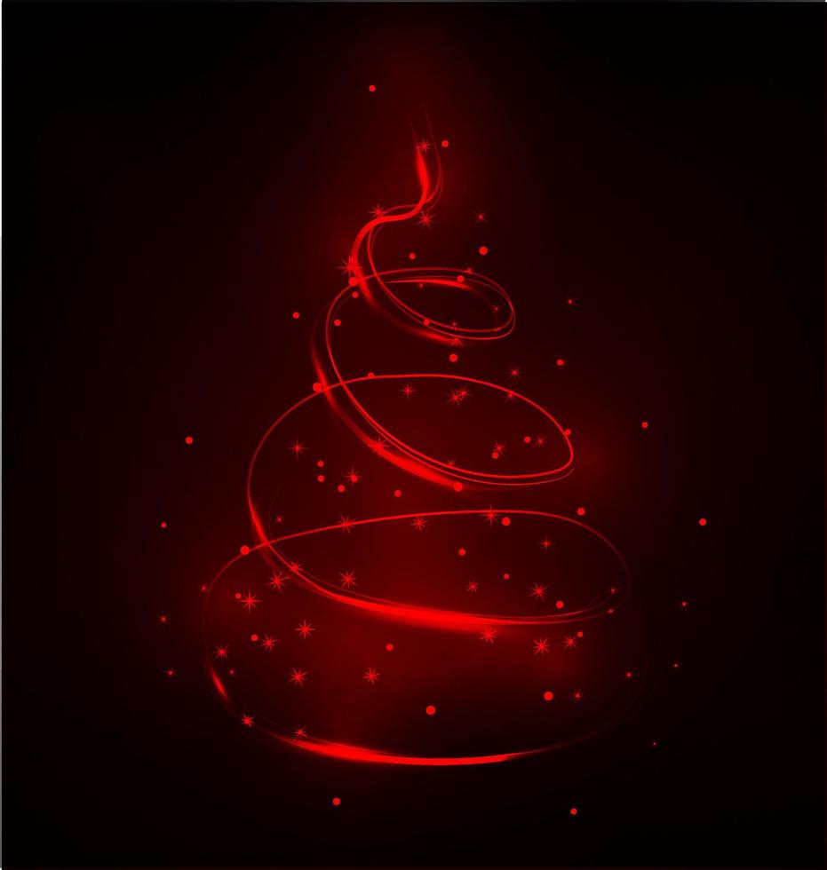 Christmas tree light glow neon vector
