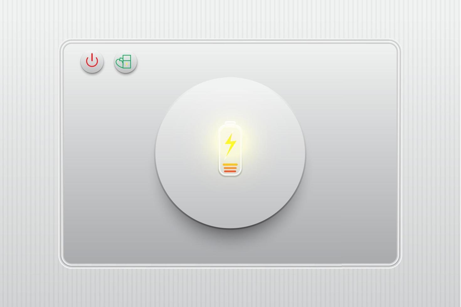 eco charge the battery button,vector,modern,light vector