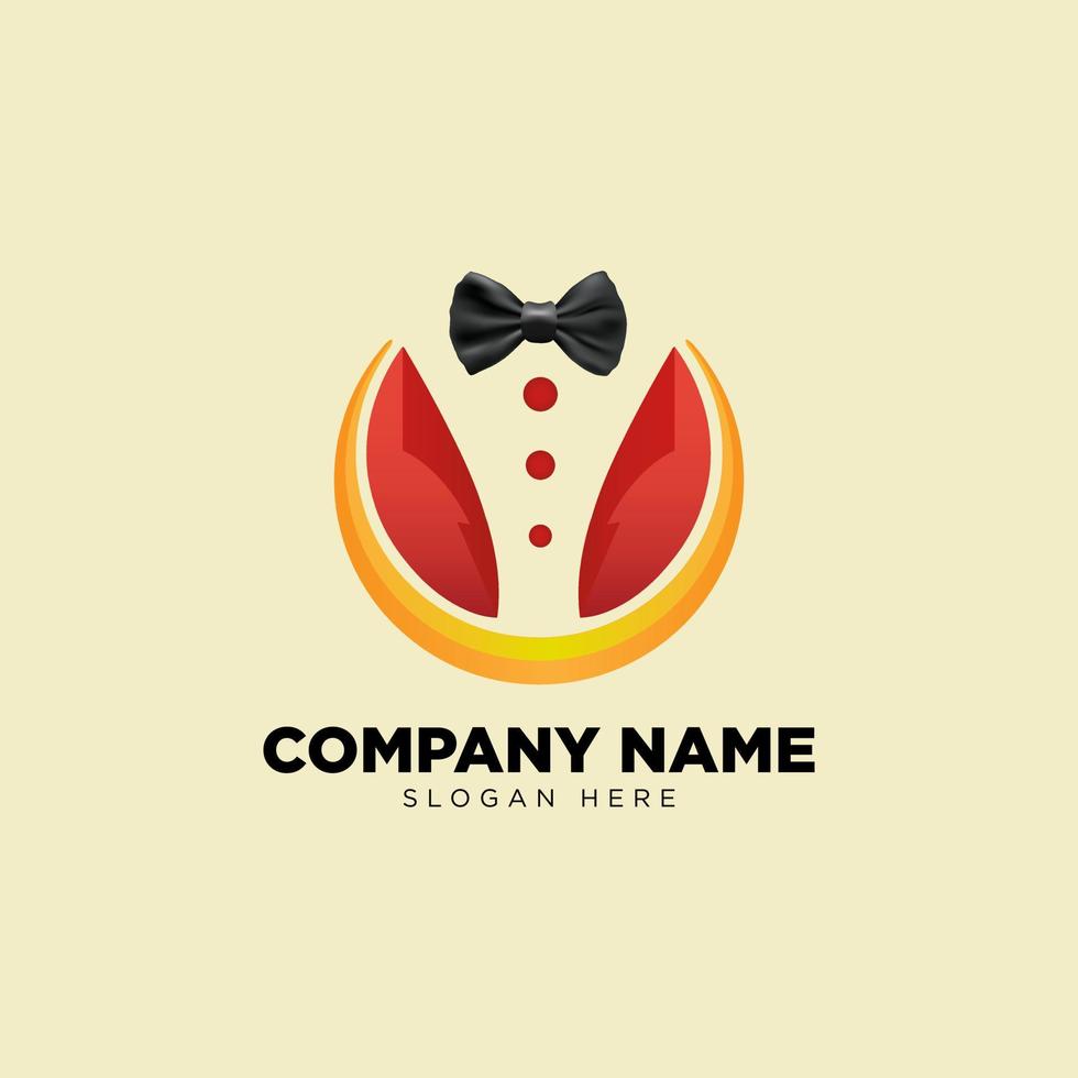 Bow tie, tuxedo, restaurant logo template vector