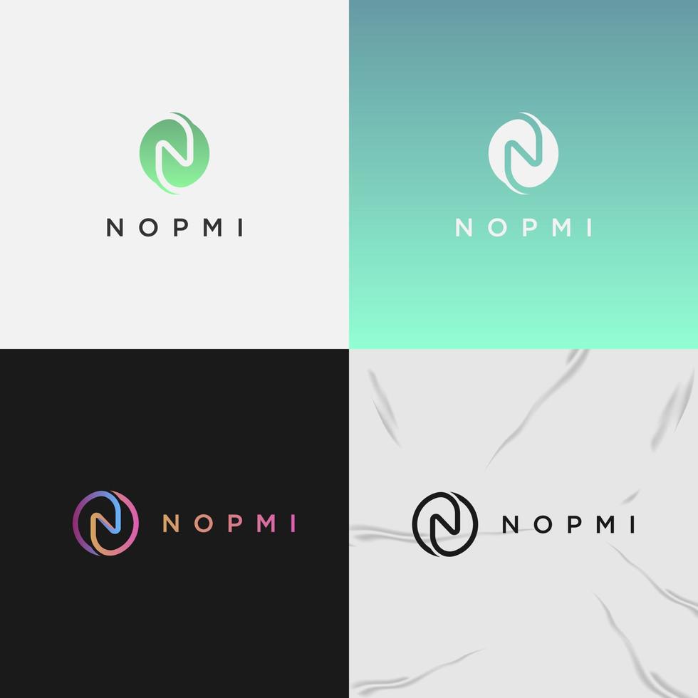 diseño del logotipo del monograma de las iniciales de la letra n vector