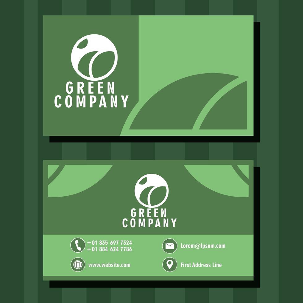 set green company cards vector