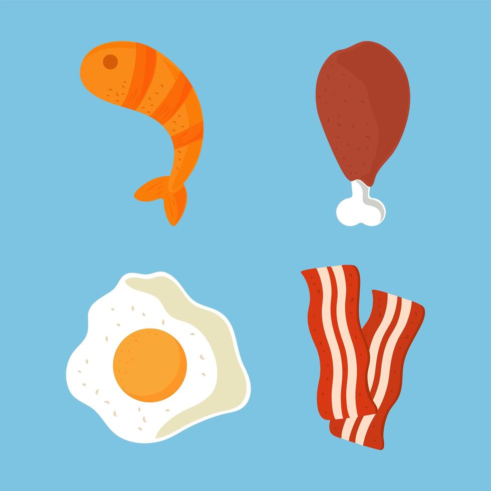 set of food vector