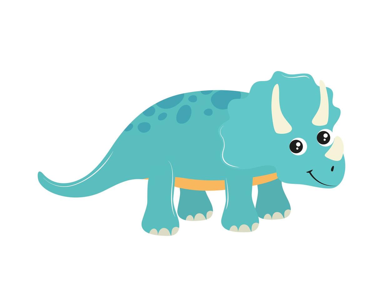 dibujos animados de dinosaurio triceratops vector