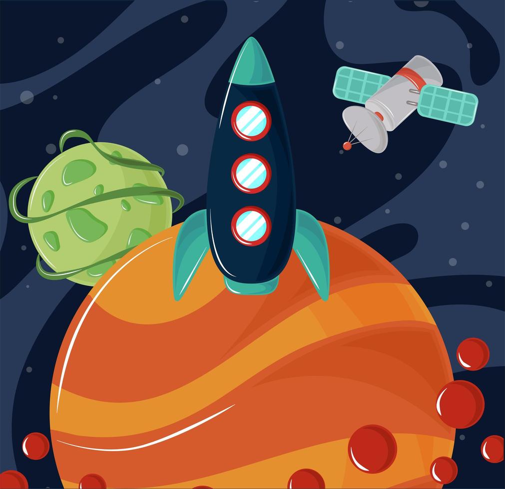 rocket space planet vector