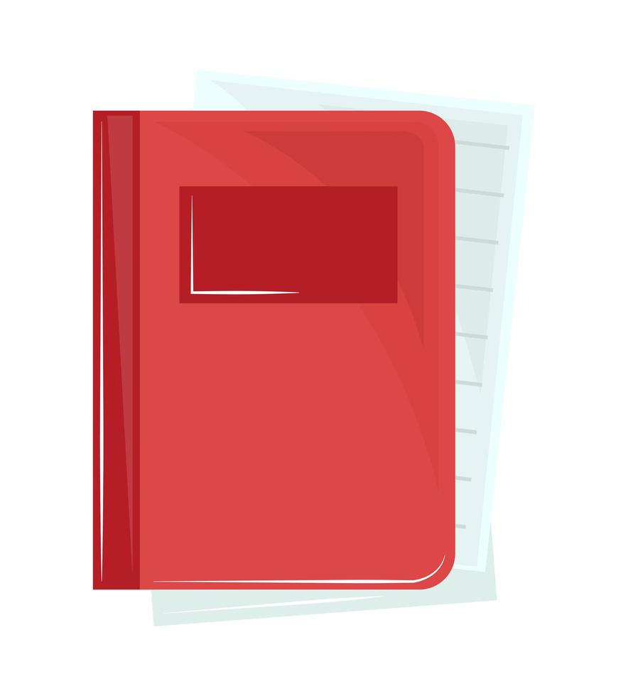 cuaderno rojo vector