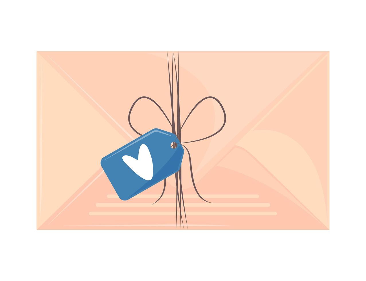romantic envelope mail vector