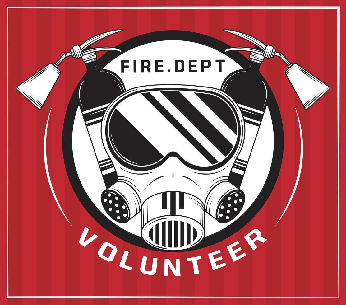 cuerpo de bomberos y bombero voluntario vector