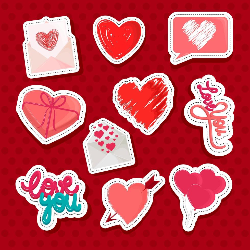 love you stickers vector