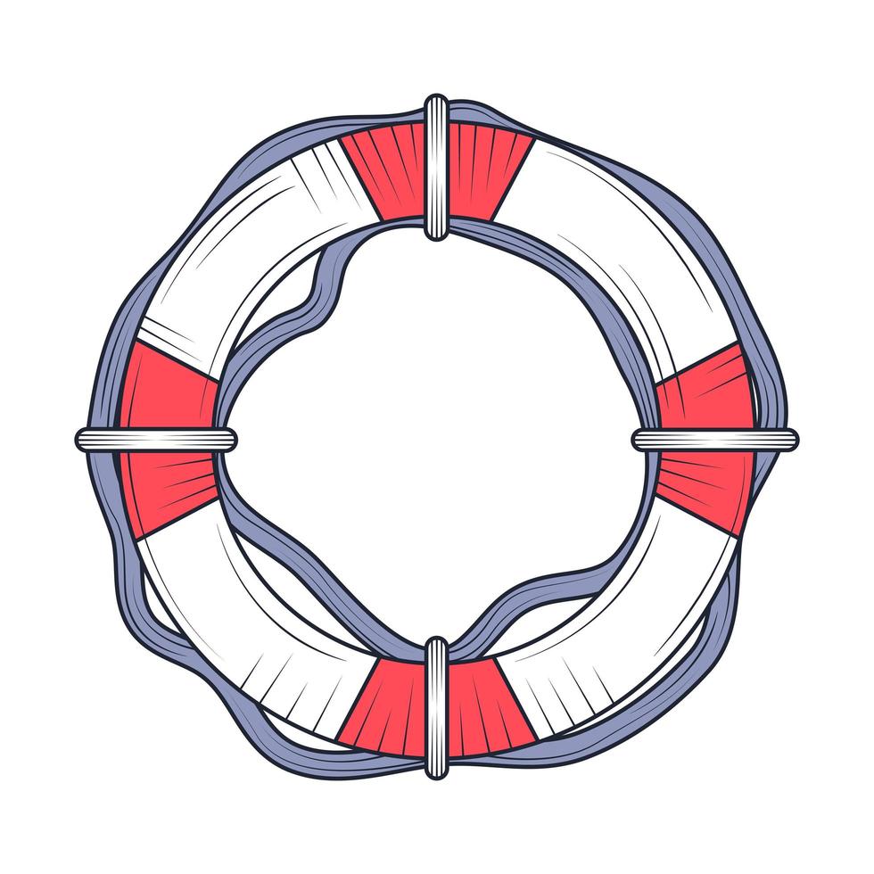 lifebuoy nautical icon vector