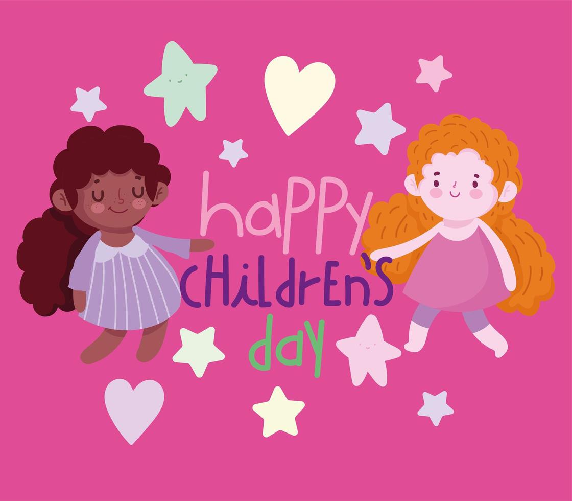 happy childrens day card vector