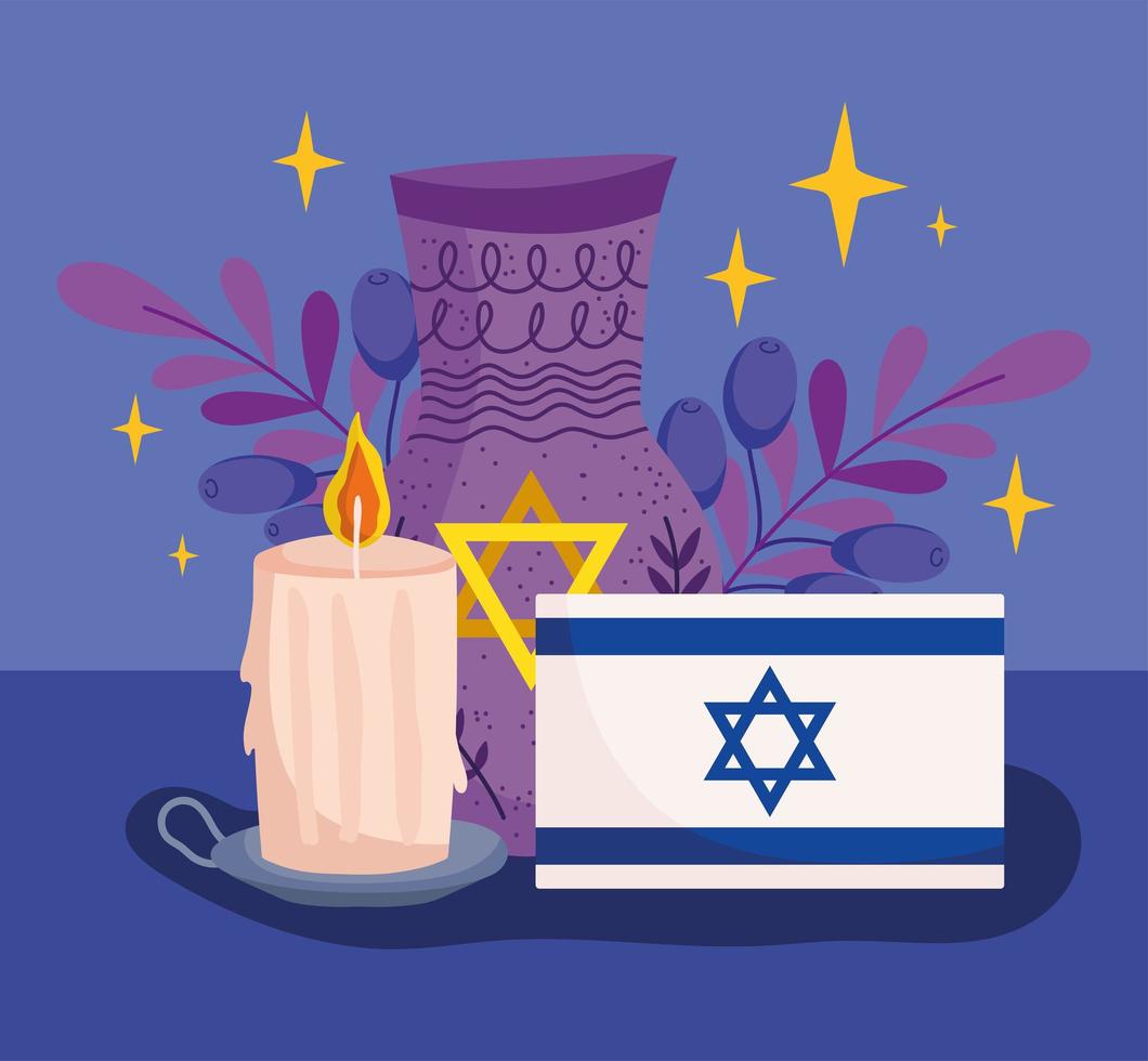 hanukkah jewish religious vector