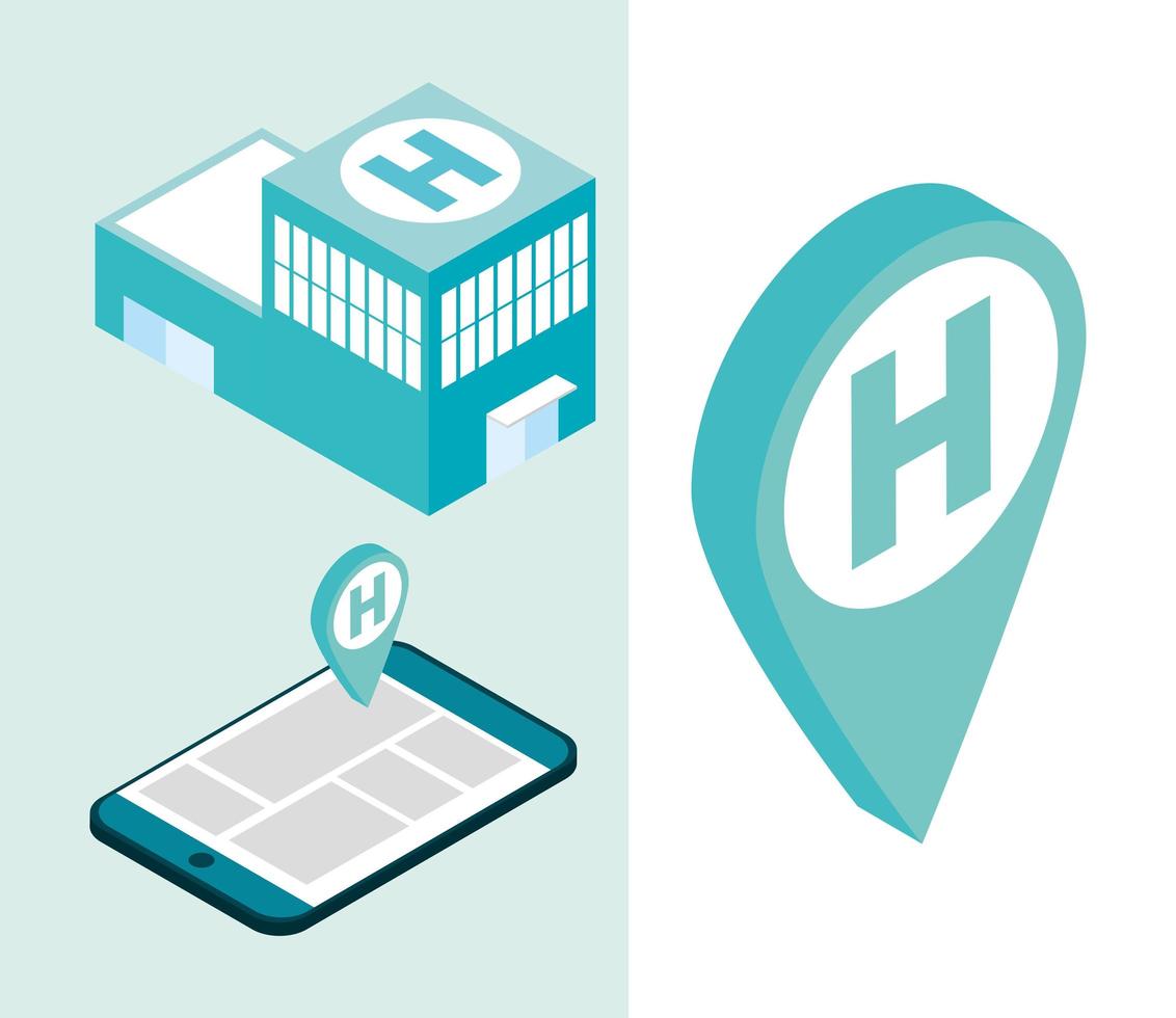 hospital app mobile vector