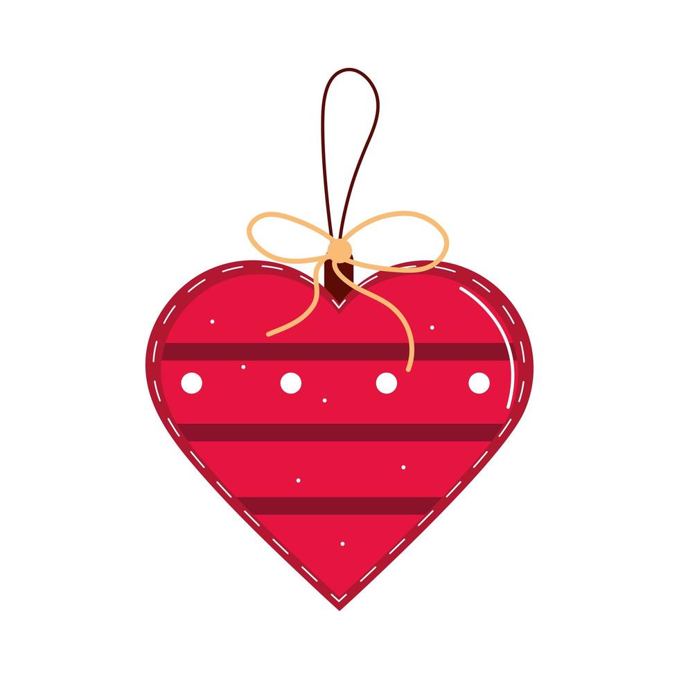 christmas heart decoration vector
