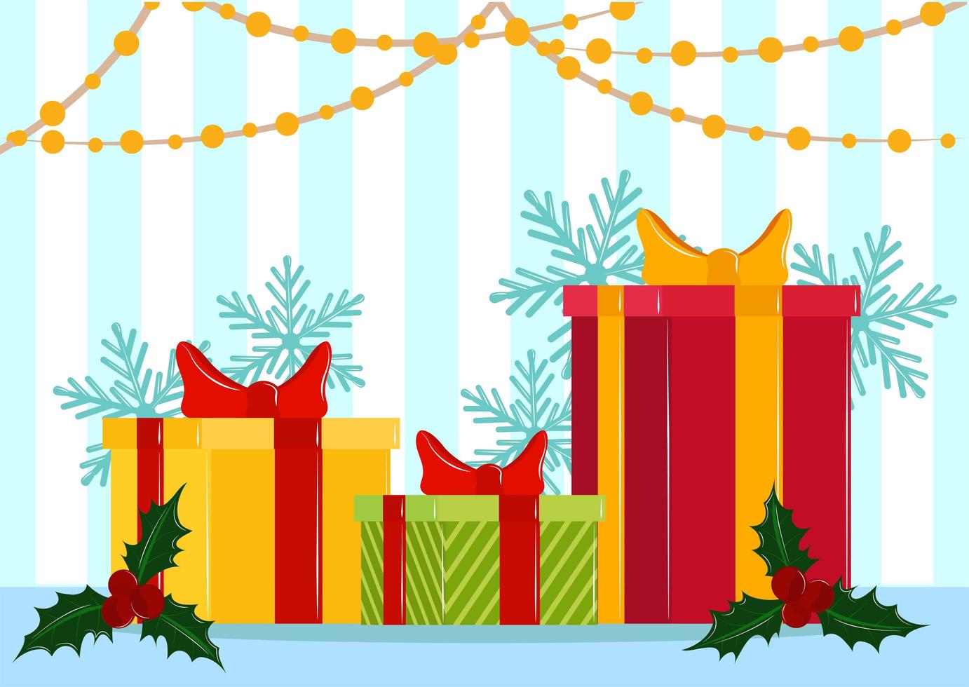 christmas gift boxes vector