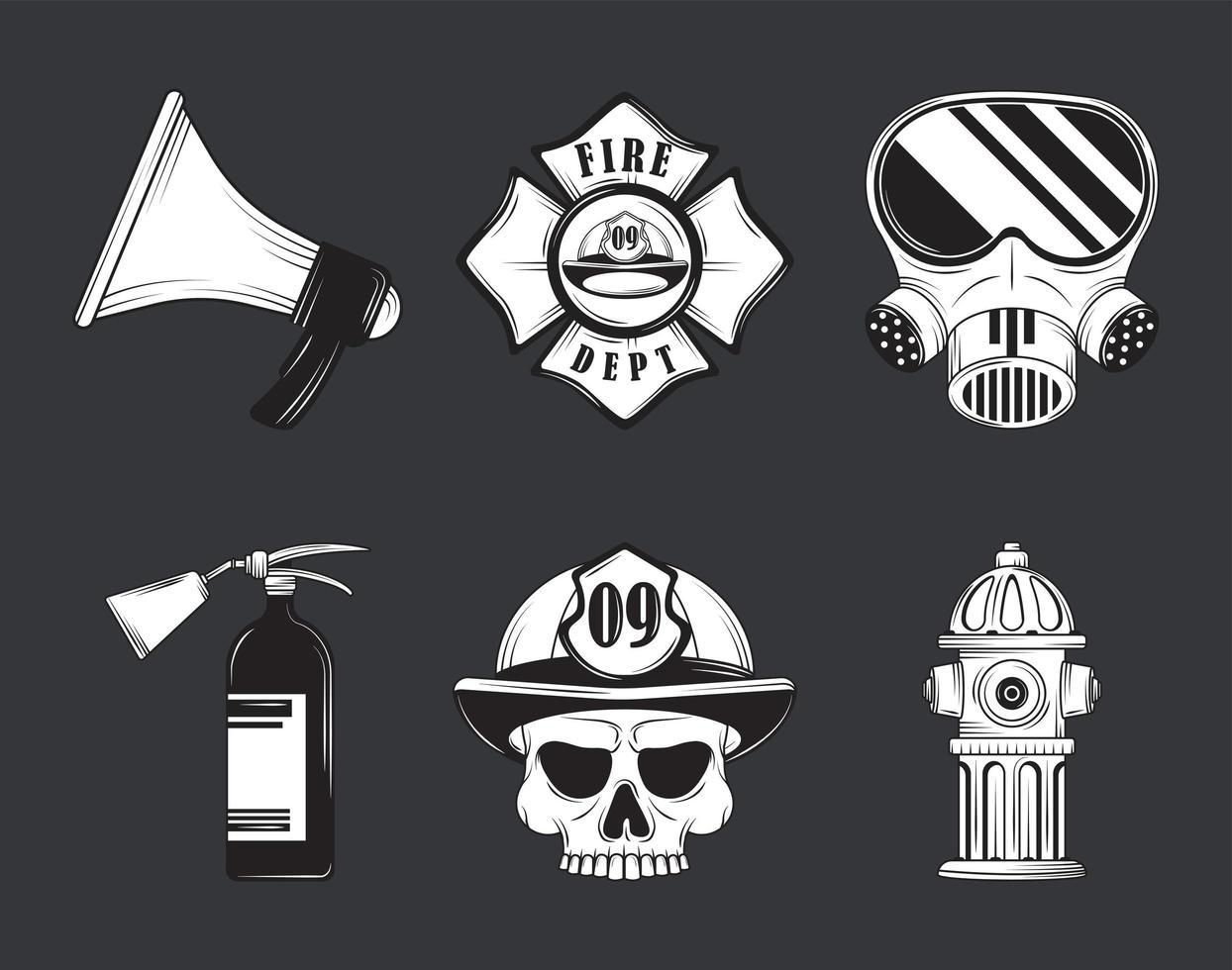 icons fire dept vector