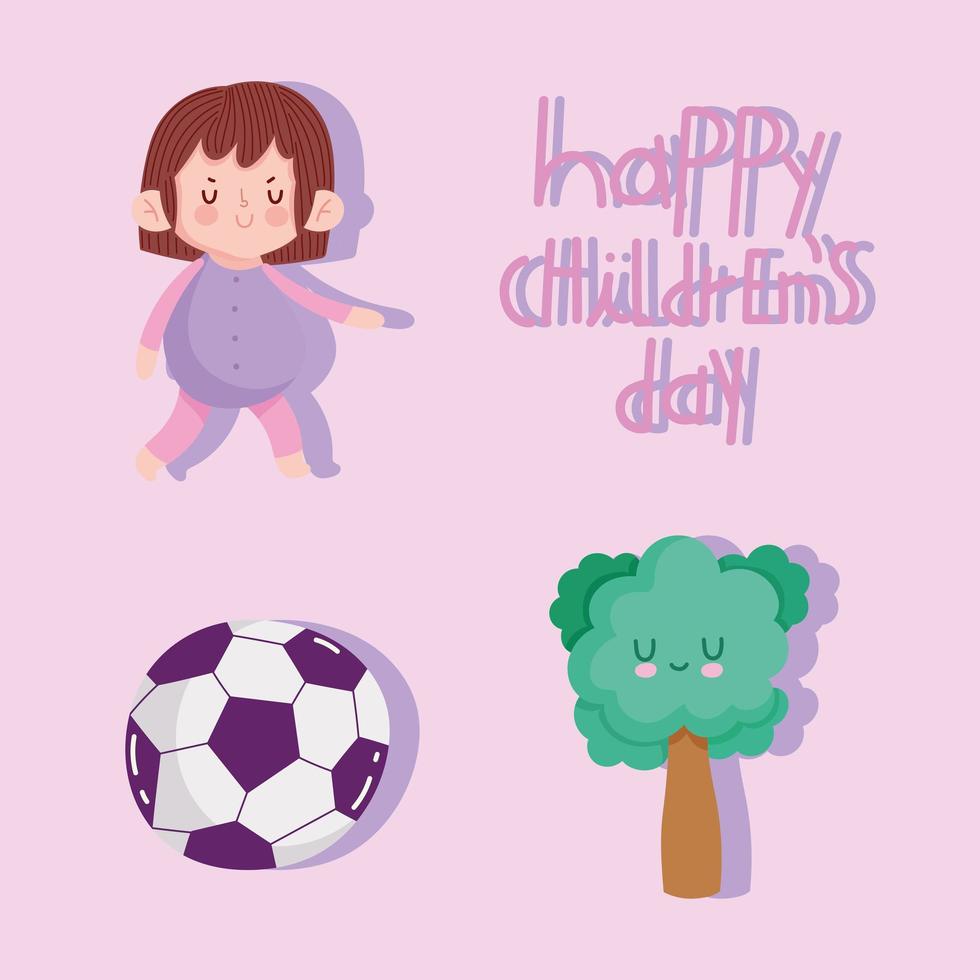 happy childrens day, set vector