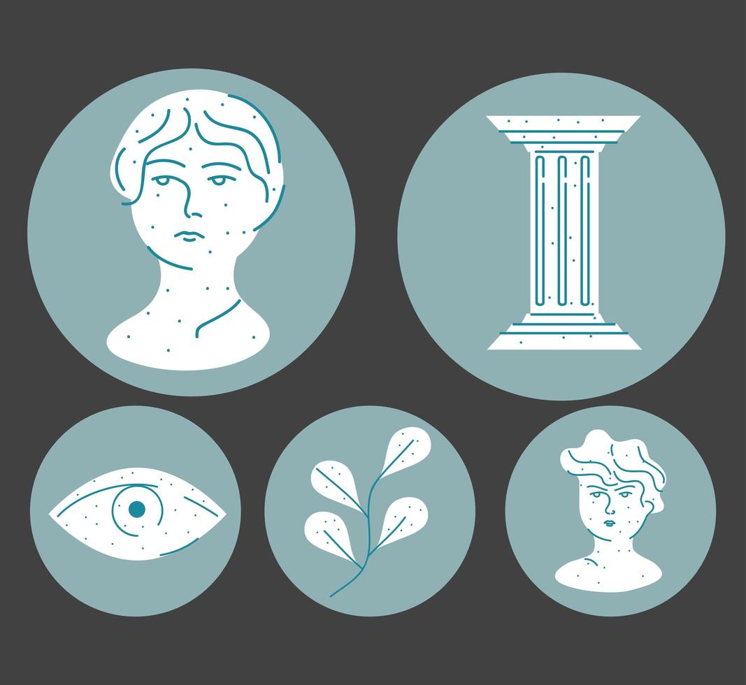 ancient greek icons vector