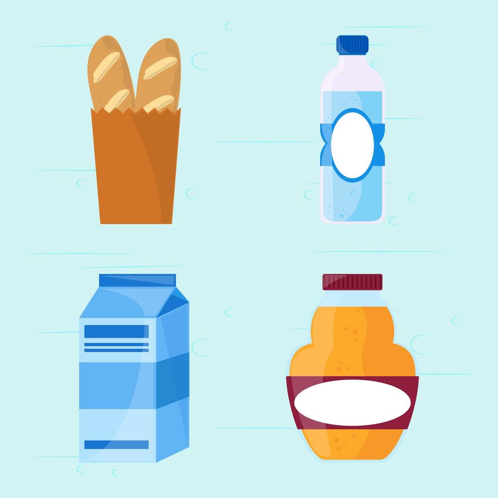 food grocery icons vector