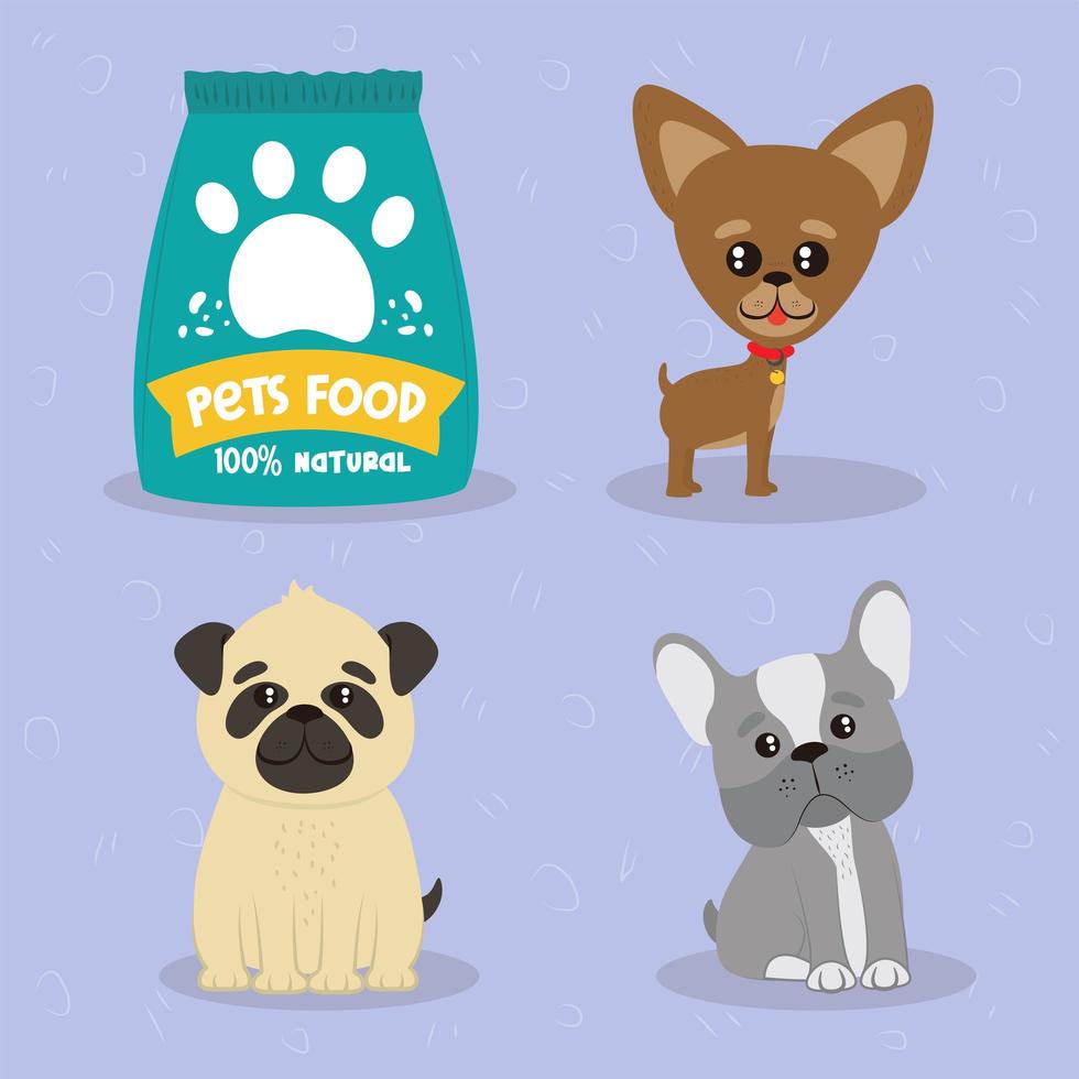 mascotas alimentos animales vector