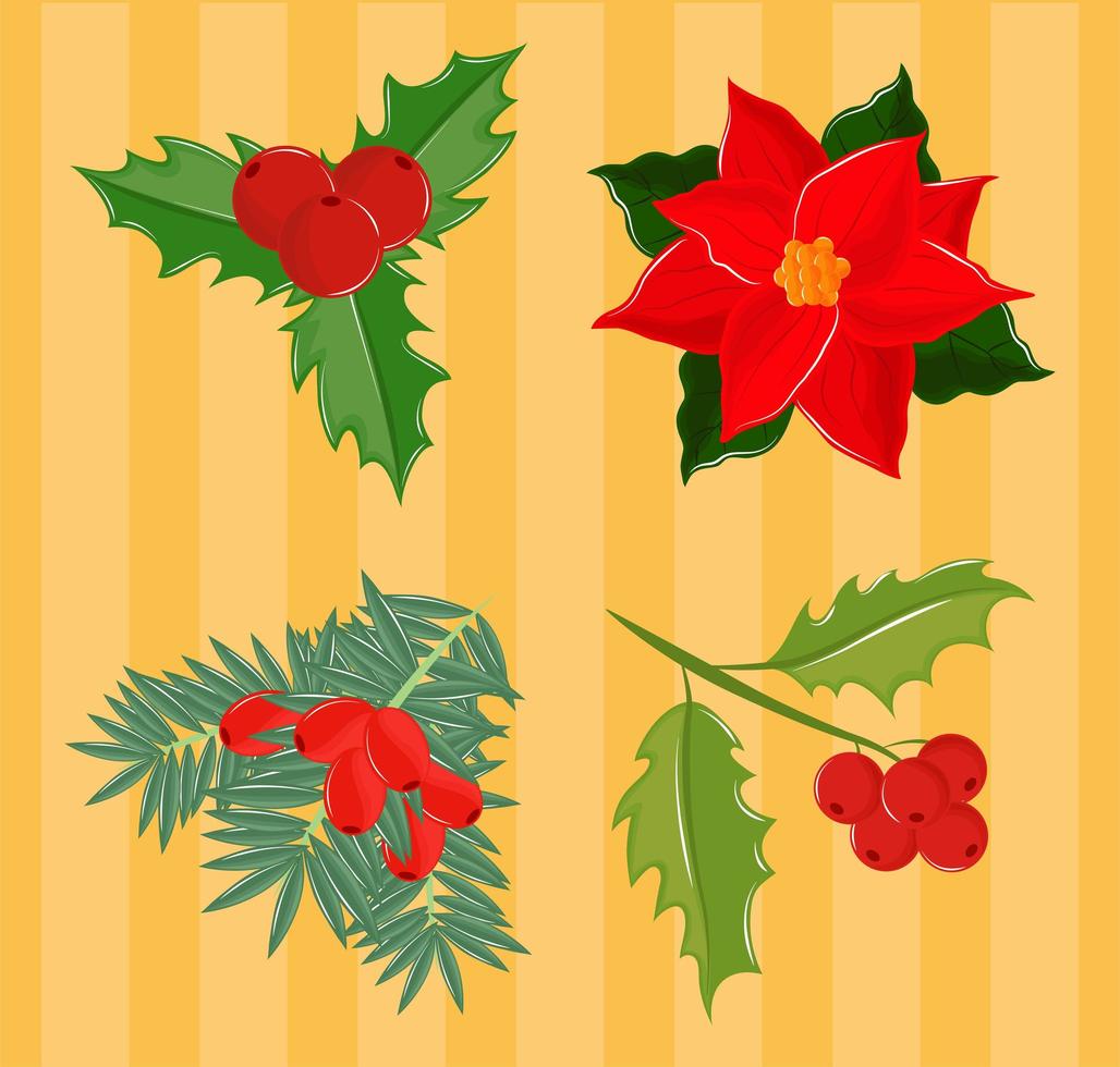 mistletoe and flower vector