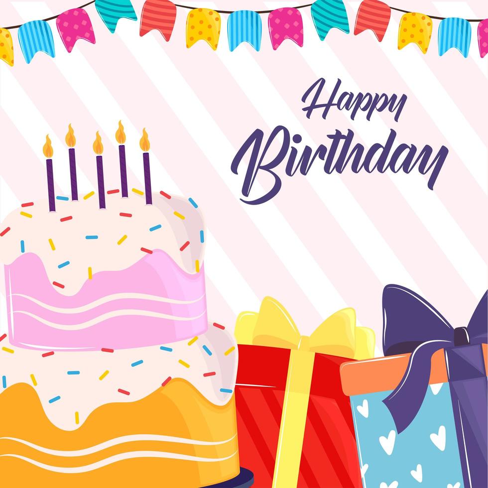 happy birthday greeting card vector