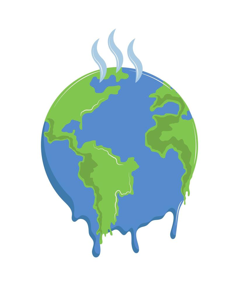 melting earth planet vector