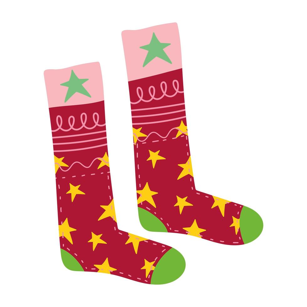 christmas stocking decoration vector