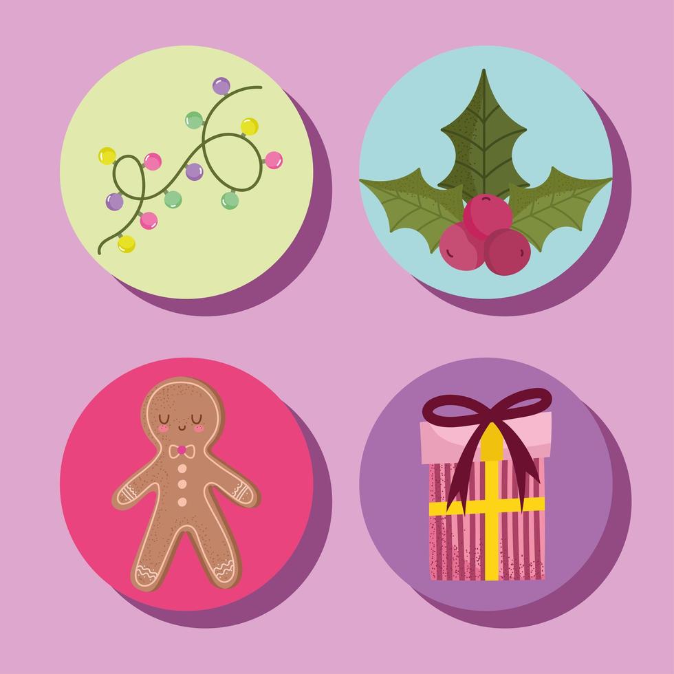 iconos de botones de navidad vector