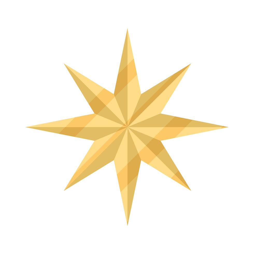 decoración estrella dorada vector