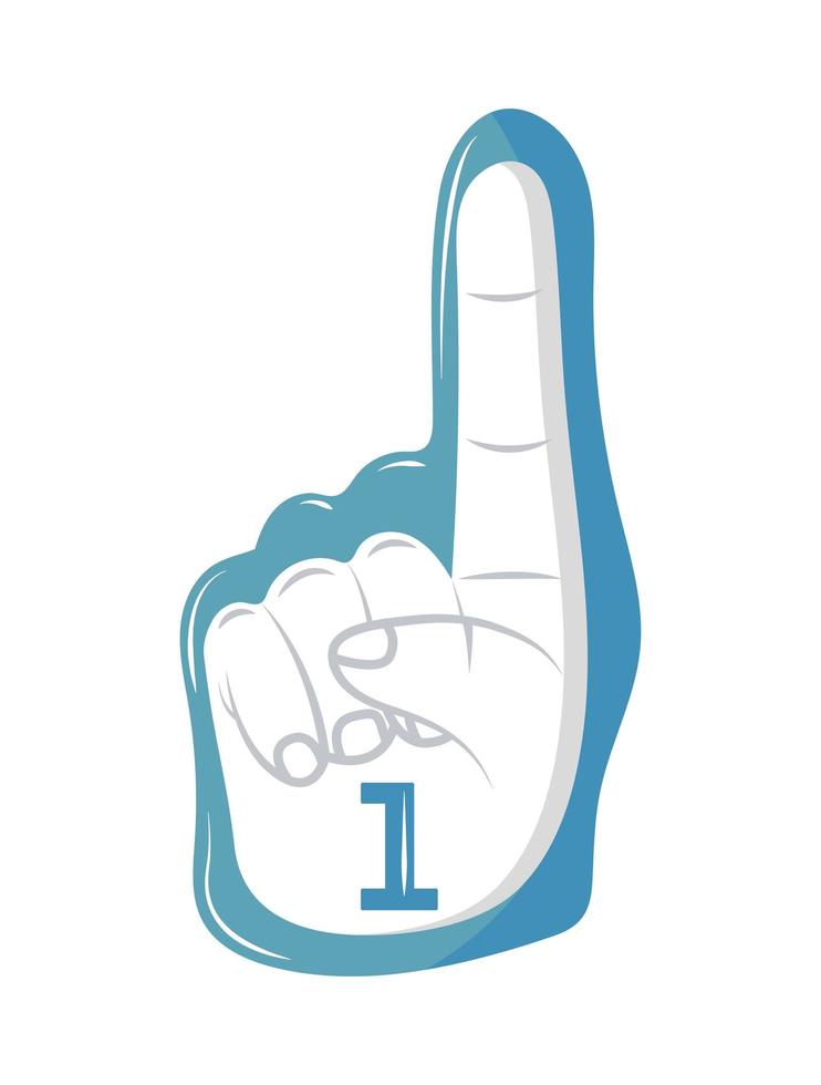 foam hand raised finger vector