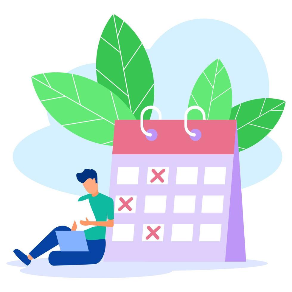 Illustration vector graphic cartoon character of business schedule