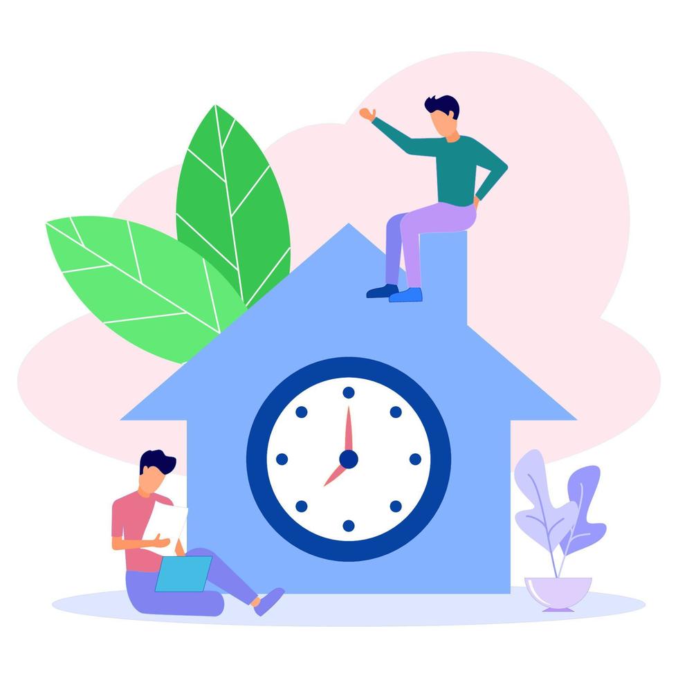 Illustration vector graphic cartoon character of time management