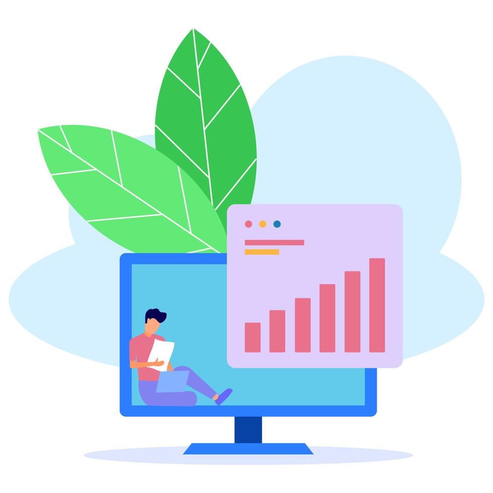Illustration vector graphic cartoon character of business start up