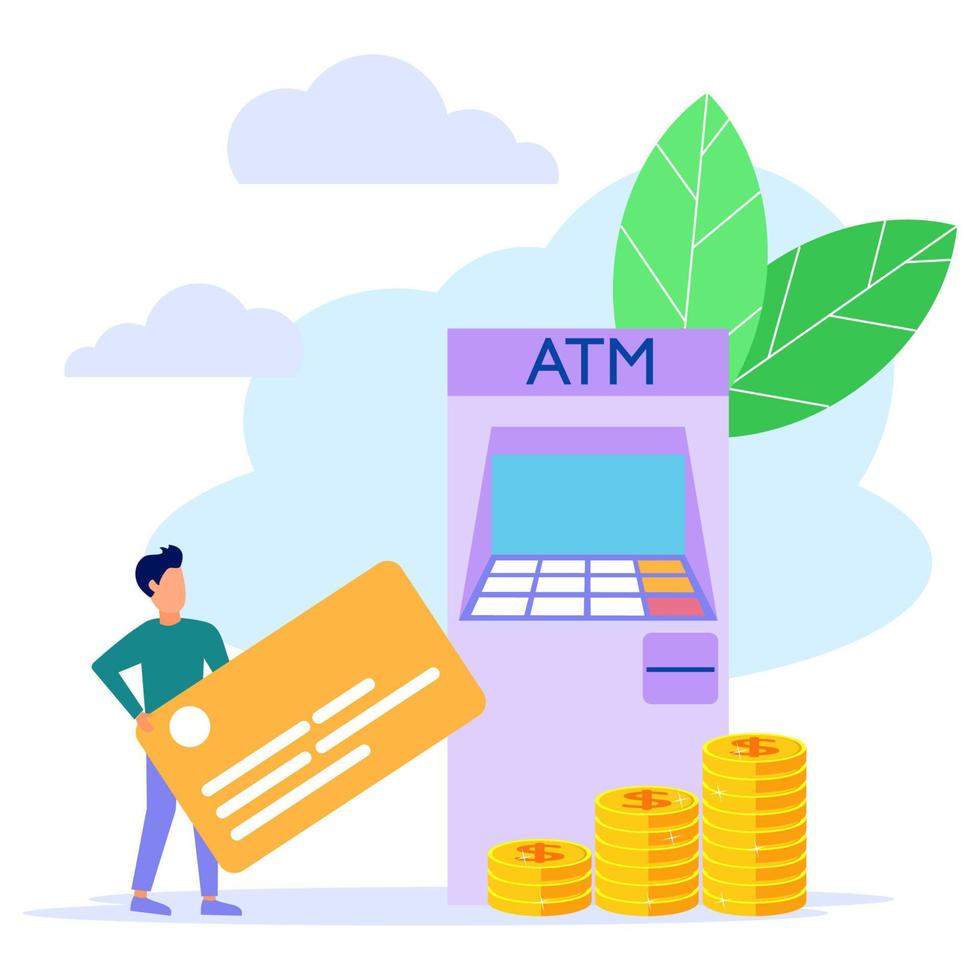 Illustration vector graphic cartoon character of ATM