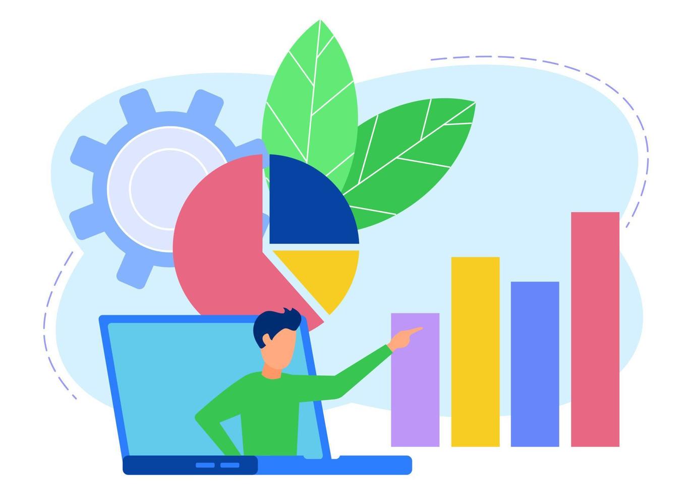 Illustration vector graphic cartoon character of business analysis