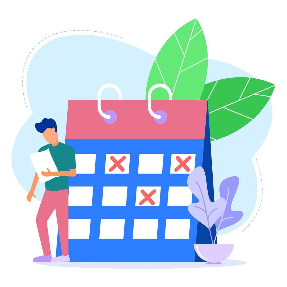 Illustration vector graphic cartoon character of schedule