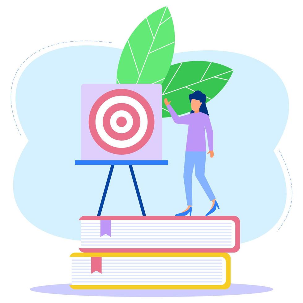 Illustration vector graphic cartoon character of business target