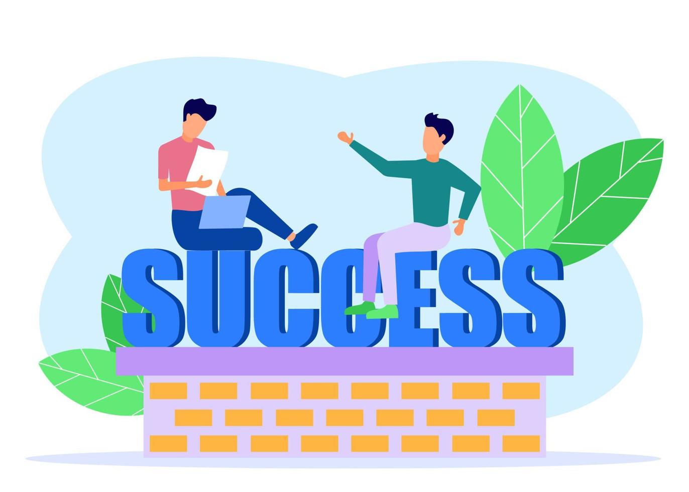 Illustration vector graphic cartoon character of success