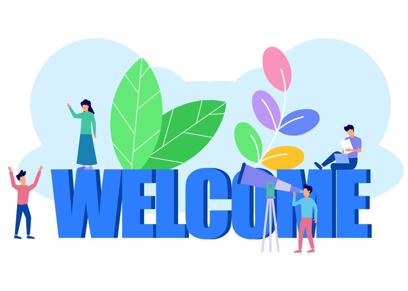 Illustration vector graphic cartoon character of welcome