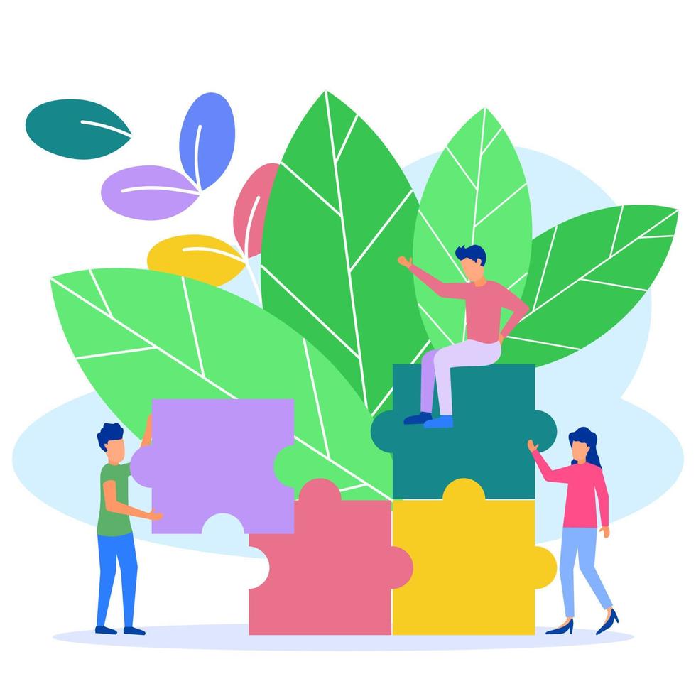 Illustration vector graphic cartoon character of team work