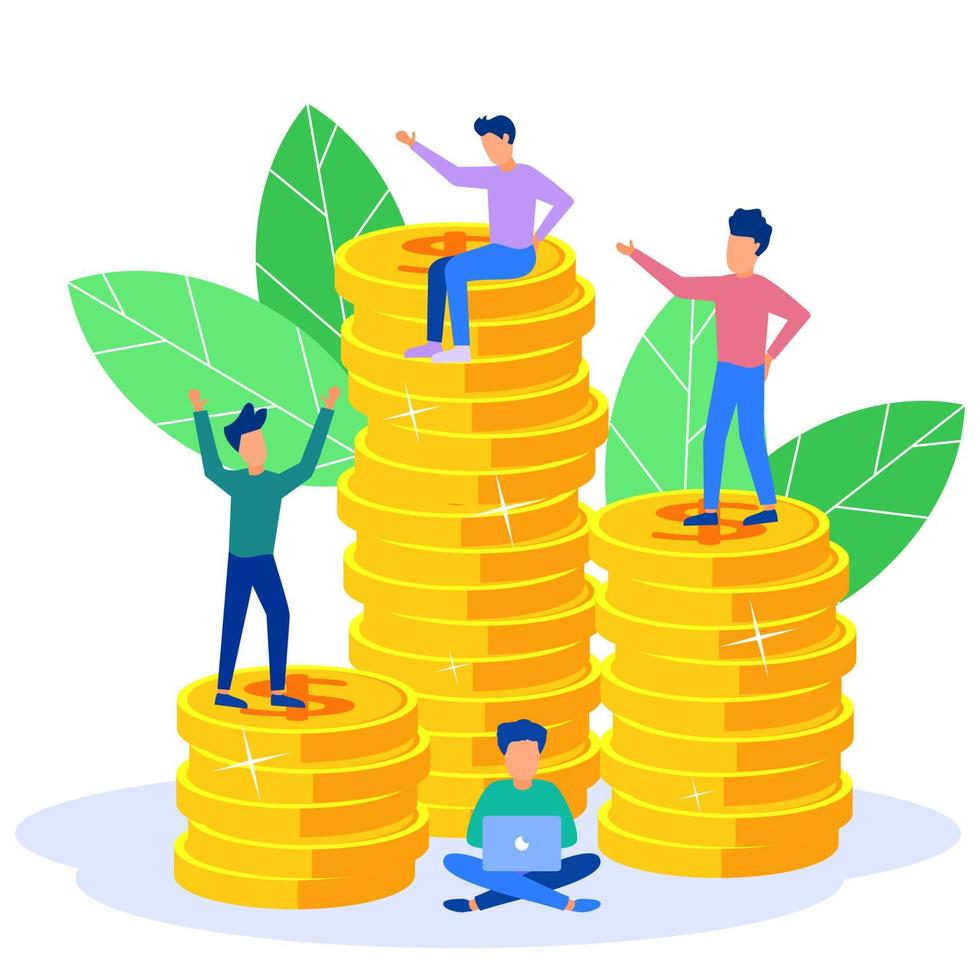 Illustration vector graphic cartoon character of business growth