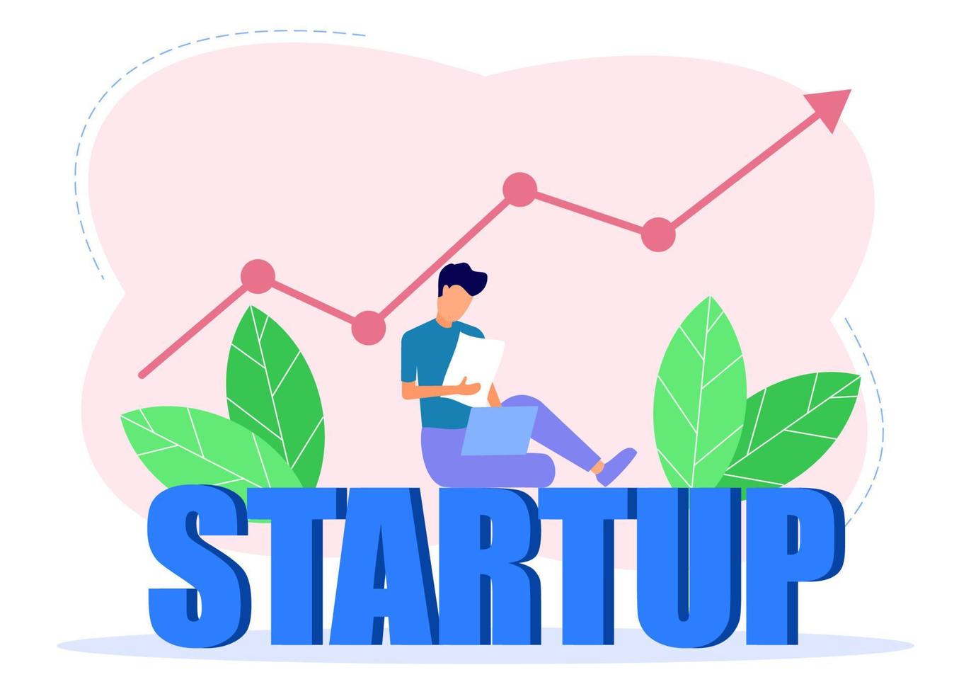 Illustration vector graphic cartoon character of business start up