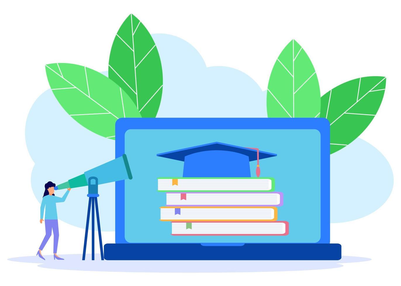 Illustration vector graphic cartoon character of Online education