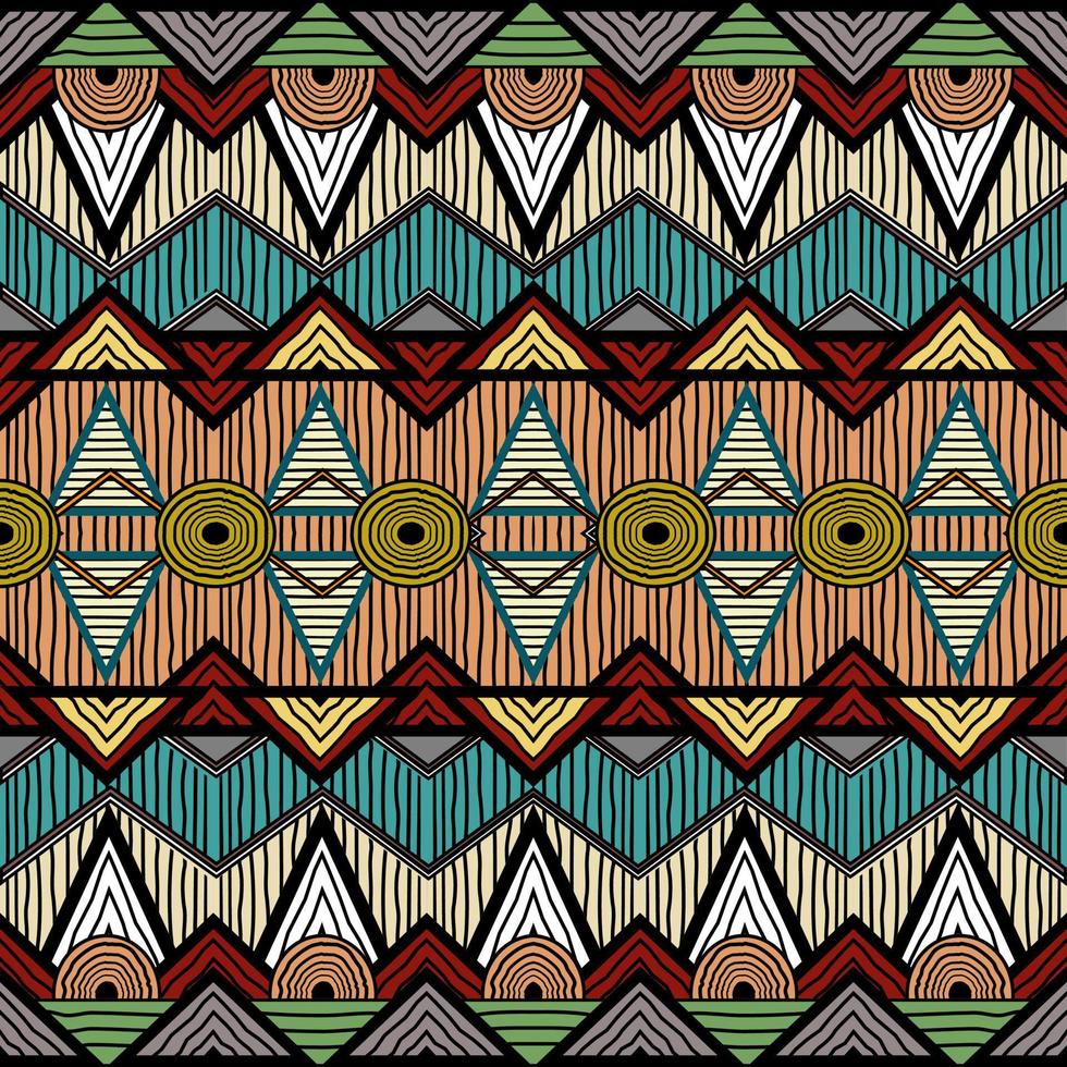 Tribal art. Seamless pattern border in pastel colors. Boho Repeating Background Texture, Geometric, Sun-tinged, Floral, Rustic Print, Wallpaper - Vector Artwork.