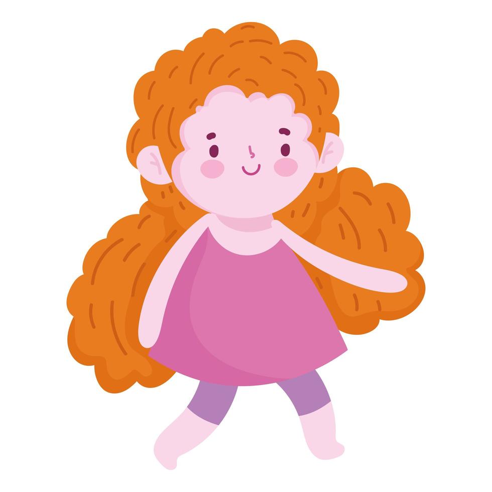 cartoon little girl vector