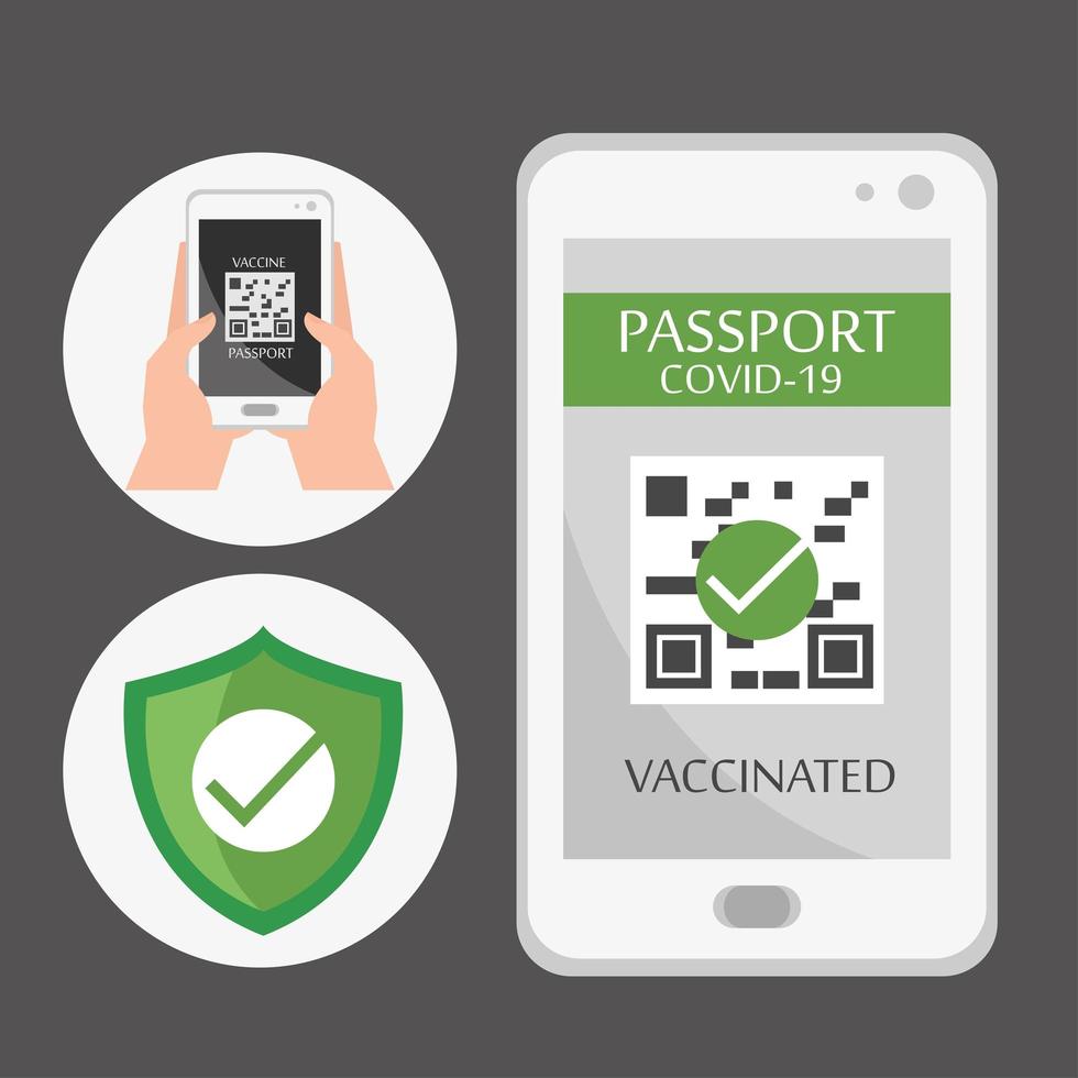 health passport of vaccination vector